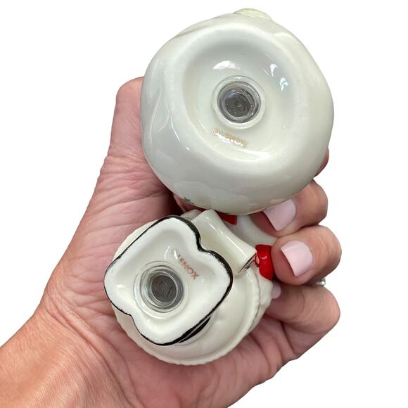 Lenox Holiday Christmas Salt & Pepper Shakers Santa & Toy Bag Checking It Twice - Picture 9 of 11